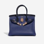 Pre-owned Hermès bag Birkin Touch 30 Matte Alligator / Taurillion Novillo Blue Sapphire / Blue Marine Blue Front Open | Sell your designer bag on Saclab.com