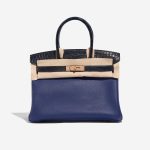 Pre-owned Hermès bag Birkin Touch 30 Matte Alligator / Taurillion Novillo Blue Sapphire / Blue Marine Blue Front Velt | Sell your designer bag on Saclab.com