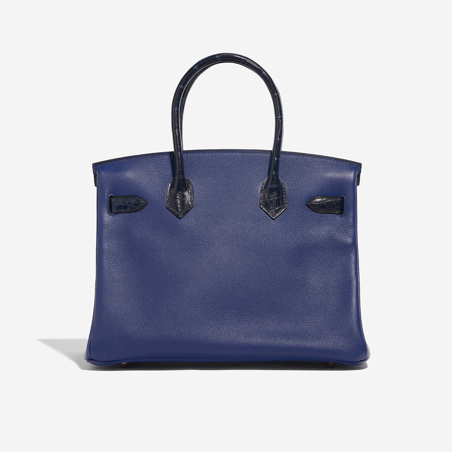 Pre-owned Hermès bag Birkin Touch 30 Matte Alligator / Taurillion Novillo Blue Sapphire / Blue Marine Blue Back | Sell your designer bag on Saclab.com