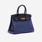 Pre-owned Hermès bag Birkin Touch 30 Matte Alligator / Taurillion Novillo Blue Sapphire / Blue Marine Blue Side Front | Sell your designer bag on Saclab.com