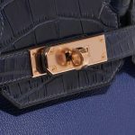 Pre-owned Hermès bag Birkin Touch 30 Matte Alligator / Taurillion Novillo Blue Sapphire / Blue Marine Blue, Dark blue Closing System | Sell your designer bag on Saclab.com