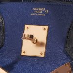Pre-owned Hermès bag Birkin Touch 30 Matte Alligator / Taurillion Novillo Blue Sapphire / Blue Marine Blue Logo | Sell your designer bag on Saclab.com