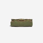 Pre-owned Chanel bag Timeless Medium Chevron Patchwork Canvas Khaki Green Bottom | Sell your designer bag on Saclab.com