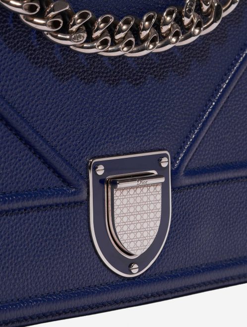 Pre-owned Dior bag Diorama Medium Calf Dark Blue Blue Closing System | Sell your designer bag on Saclab.com