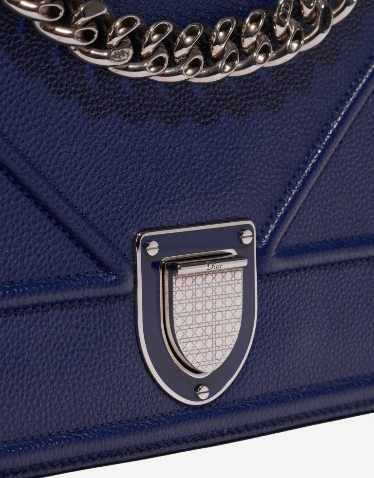 Pre-owned Dior bag Diorama Medium Calf Dark Blue Blue Front | Sell your designer bag on Saclab.com