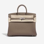 Pre-owned Hermès bag Birkin 25 HSS Togo Etoupe / Gris Perle Brown Front Velt | Sell your designer bag on Saclab.com