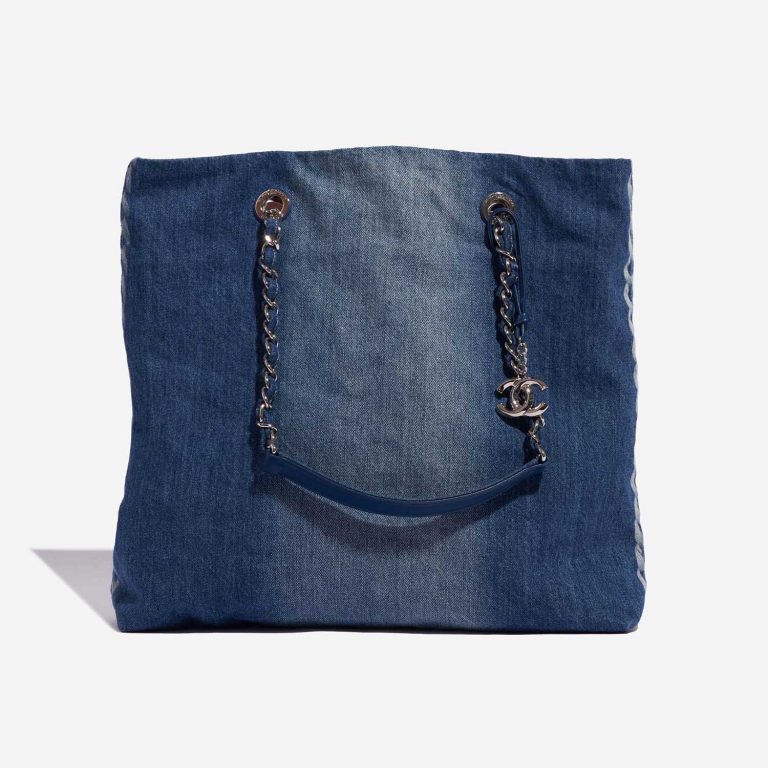 Pre-owned Chanel bag Shopping Tote Denim Blue Blue Front | Sell your designer bag on Saclab.com