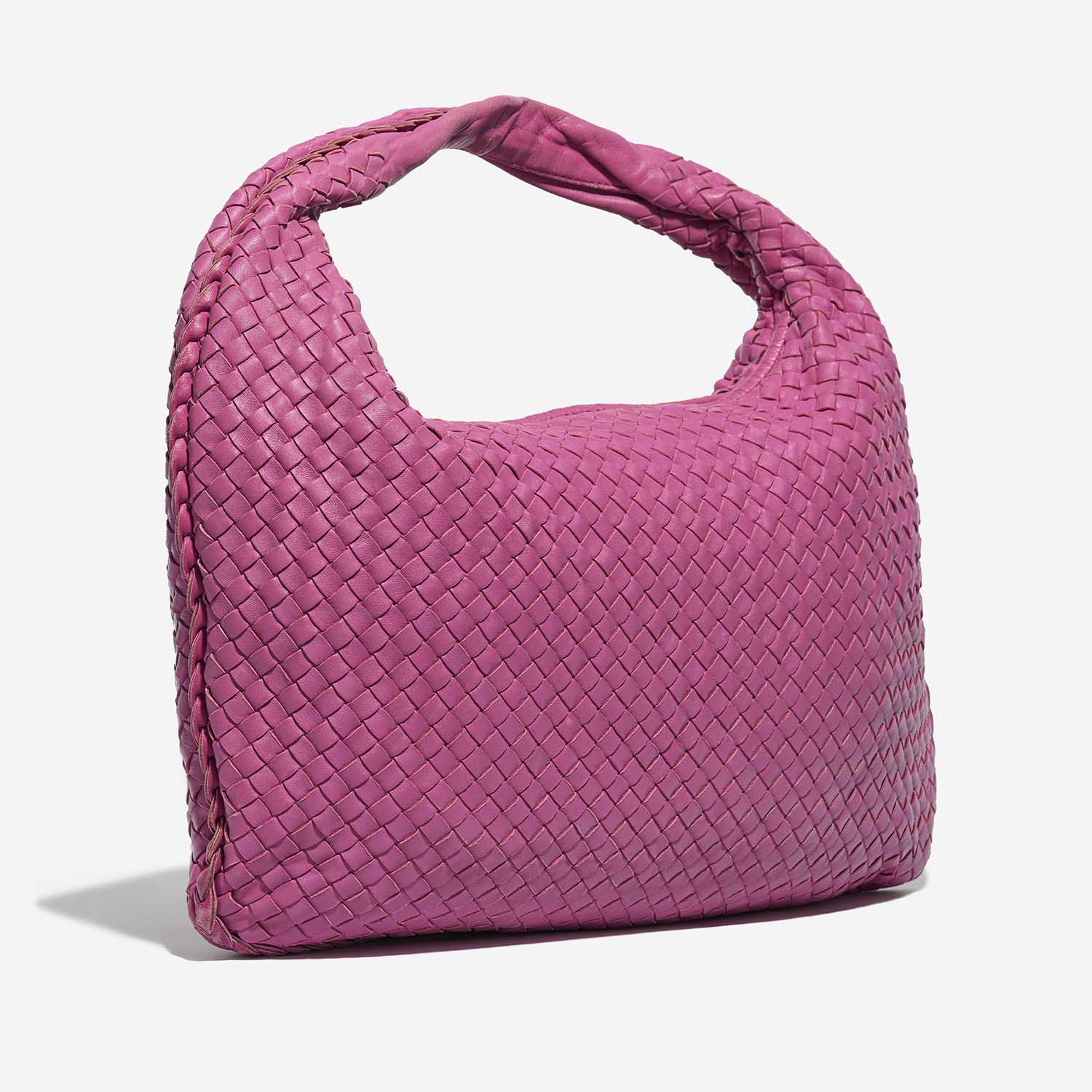 Pre-owned Bottega Veneta bag Hobo Large Lamb Fuchsia Pink Side Front | Sell your designer bag on Saclab.com