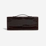 Pre-owned Hermès bag Kelly Cut Clutch Niloticus Crocodile Chocolat Brown Back | Sell your designer bag on Saclab.com