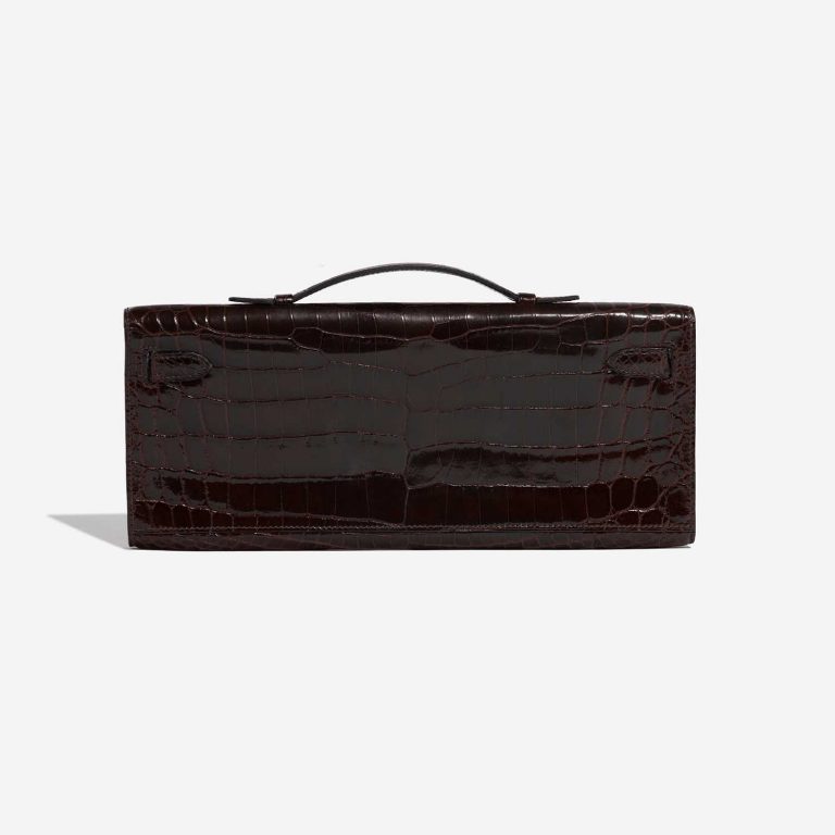 Pre-owned Hermès bag Kelly Cut Clutch Niloticus Crocodile Chocolat Brown Back | Sell your designer bag on Saclab.com