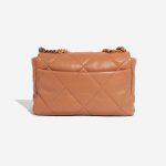 Pre-owned Chanel bag 19 Large Flap Bag Lamb Camel Brown Back | Sell your designer bag on Saclab.com