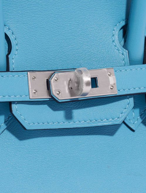 Pre-owned Hermès bag Birkin 25 Swift Bleu du Nord / Gris Perle Blue Closing System | Sell your designer bag on Saclab.com
