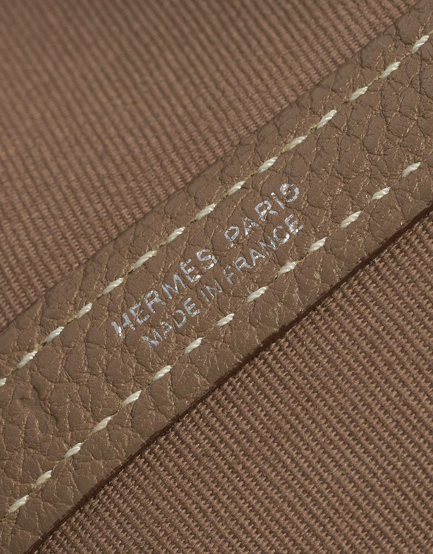 Pre-owned Hermès bag Garden Party 36 Clemence / Toile Etoupe Brown Logo | Sell your designer bag on Saclab.com
