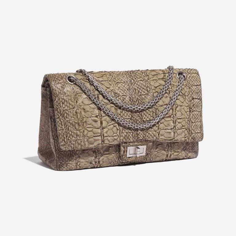 Pre-owned Chanel bag 2.55 Reissue 227 Python Natural Beige Beige Side Front | Sell your designer bag on Saclab.com