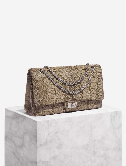 Pre-owned Chanel bag 2.55 Reissue 227 Python Natural Beige Beige Side Front | Sell your designer bag on Saclab.com