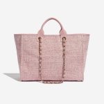 Pre-owned Chanel bag Deauville Medium Tweed Pink Pink Back | Sell your designer bag on Saclab.com