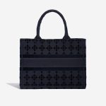 Pre-owned Dior bag Book Tote Medium Canvas / Velvet Navy Blue Black Back | Sell your designer bag on Saclab.com