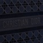 Pre-owned Dior bag Book Tote Medium Canvas / Velvet Navy Blue Black Closing System | Sell your designer bag on Saclab.com