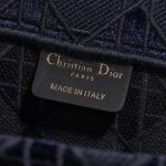 Pre-owned Dior bag Book Tote Medium Canvas / Velvet Navy Blue Black Logo | Sell your designer bag on Saclab.com