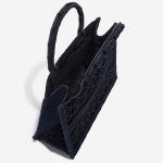 Pre-owned Dior bag Book Tote Medium Canvas / Velvet Navy Blue Black Inside | Sell your designer bag on Saclab.com
