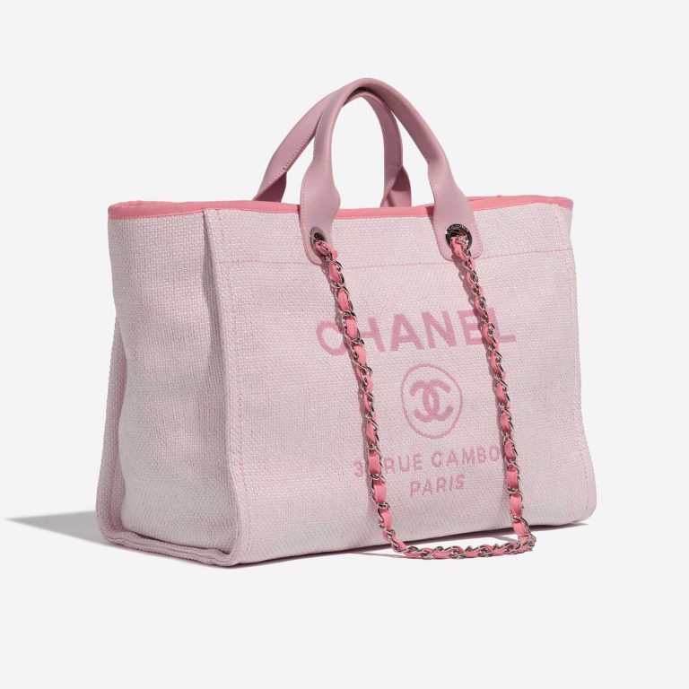 Pre-owned Chanel Tasche Deauville Medium Canvas Pink Pink Side Front | Verkaufen Sie Ihre Designer-Tasche auf Saclab.com