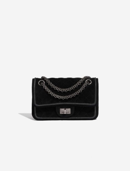 Pre-owned Chanel bag 2.55 Reissue Velvet Black Black Front | Sell your designer bag on Saclab.com