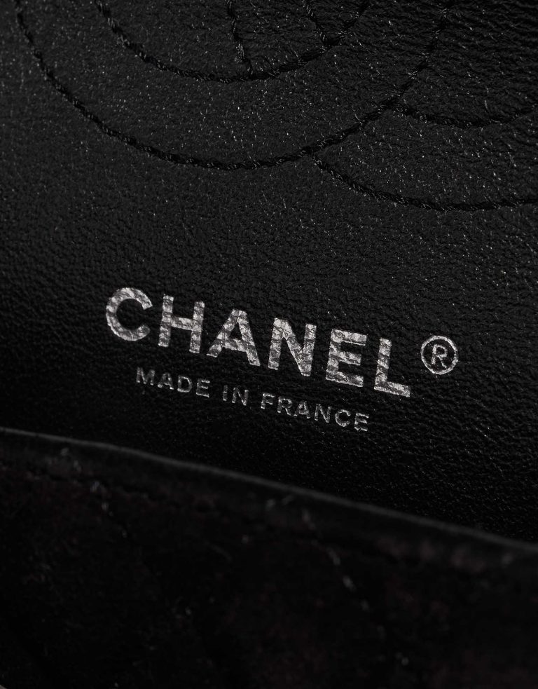 Pre-owned Chanel bag 2.55 Reissue Velvet Black Black Logo | Sell your designer bag on Saclab.com