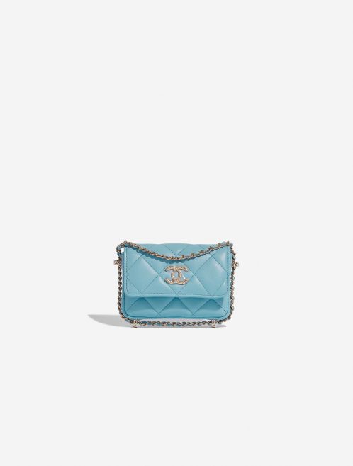 Pre-owned Chanel bag Timeless Micro WOC Lamb Tiffany Blue Blue Front | Sell your designer bag on Saclab.com