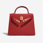 Pre-owned Hermès bag Kelly 28 Epsom Rouge Casaque Red Front Open | Sell your designer bag on Saclab.com