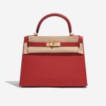 Pre-owned Hermès bag Kelly 28 Epsom Rouge Casaque Red Front Velt | Sell your designer bag on Saclab.com