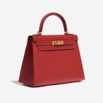 Pre-owned Hermès bag Kelly 28 Epsom Rouge Casaque Red Side Front | Sell your designer bag on Saclab.com