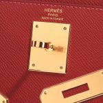 Pre-owned Hermès bag Kelly 28 Epsom Rouge Casaque Red Logo | Sell your designer bag on Saclab.com