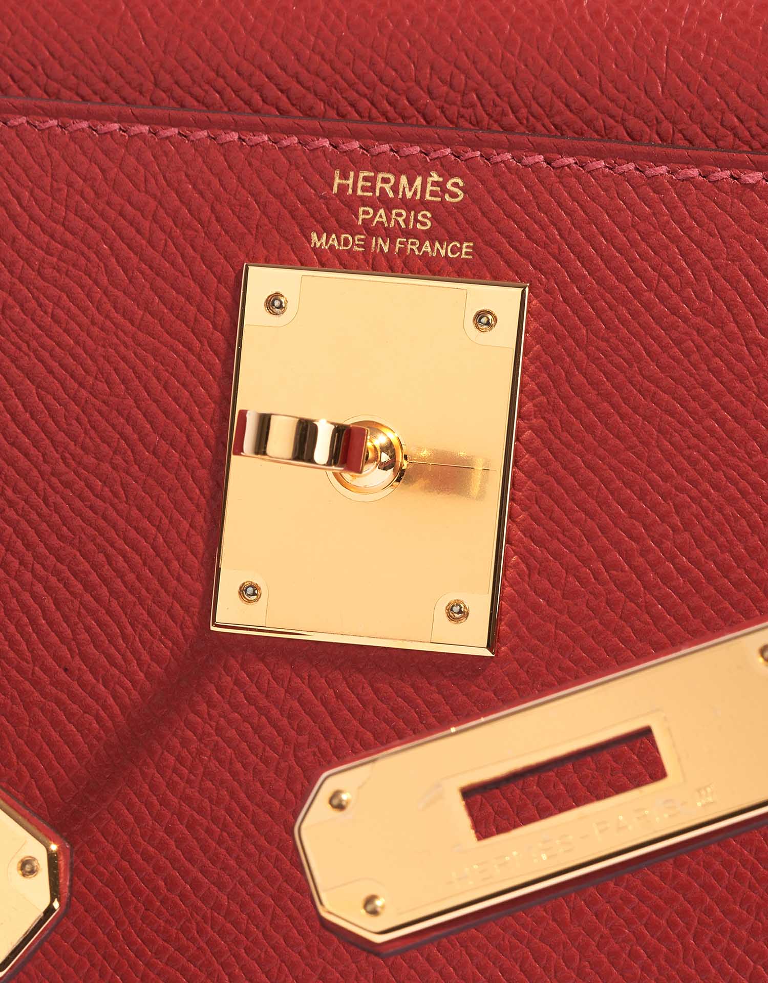 Hermes Kelly 28 Sellier Rouge Casaque Epsom Gold Hardware #T