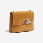 Pre-owned Hermès bag Verrou Chaîne Mini Doblis Suede Safran Brown Side Front | Sell your designer bag on Saclab.com