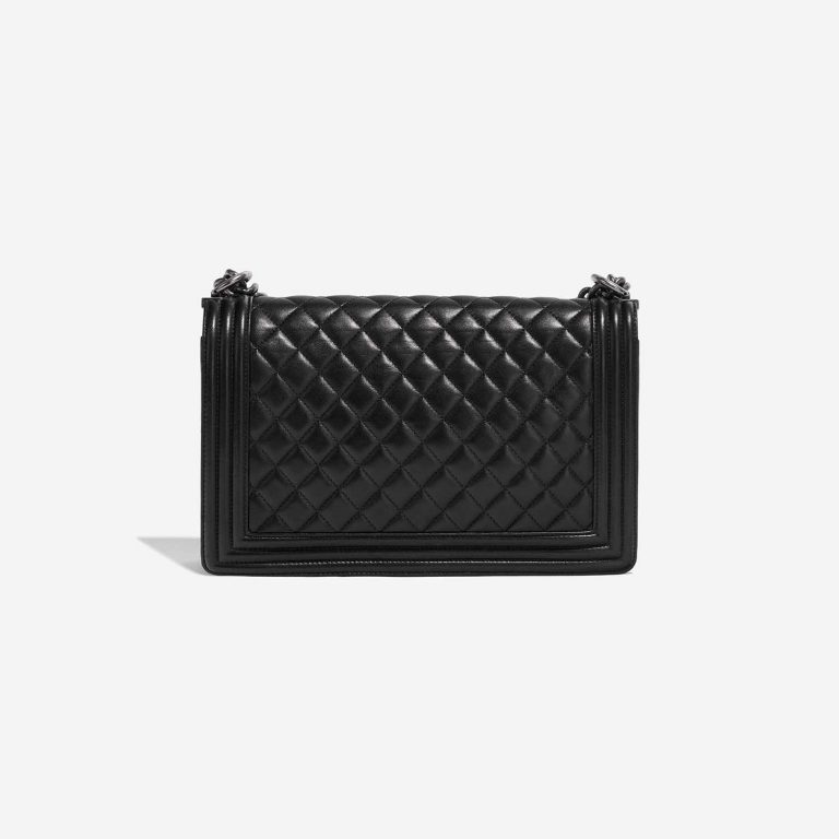 Pre-owned Chanel bag Boy New Medium Lamb Black Black Back | Sell your designer bag on Saclab.com