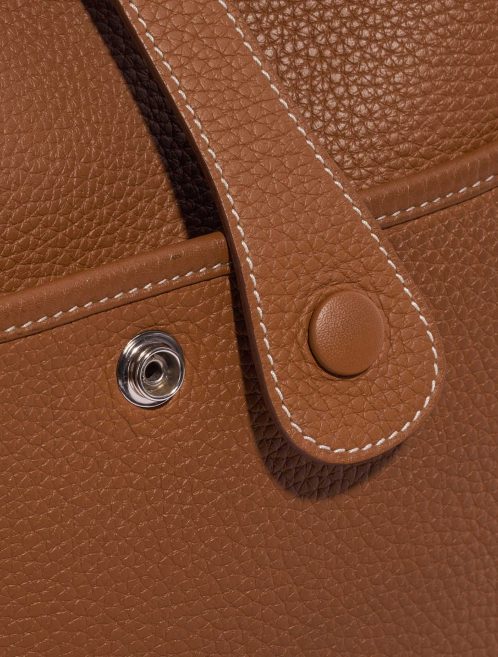 Gebrauchte Hermès Tasche Evelyne 33 Taurillon Clemence Gold Braun Verschluss-System | Verkaufen Sie Ihre Designer-Tasche auf Saclab.com