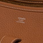 Pre-owned Hermès bag Evelyne 33 Taurillon Clemence Gold Brown Logo | Sell your designer bag on Saclab.com