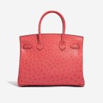 Pre-owned Hermès bag Birkin 30 Ostrich Bougainvillier Pink Back | Sell your designer bag on Saclab.com