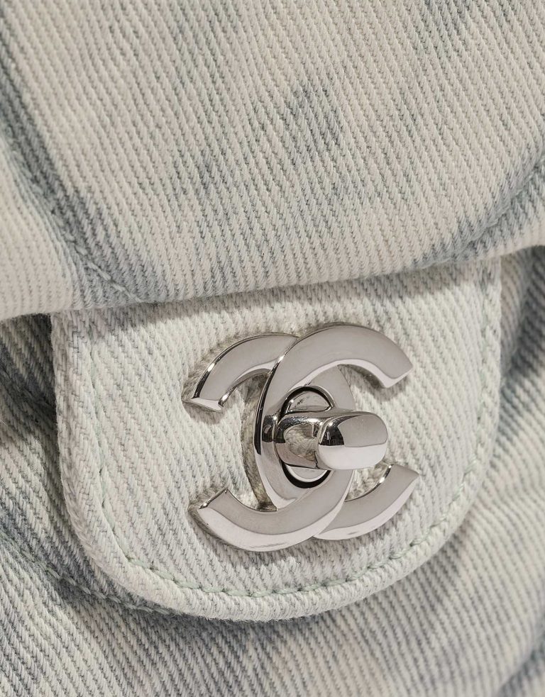 Pre-owned Chanel bag Timeless Small Denim Grey / Blue Blue Front | Sell your designer bag on Saclab.com