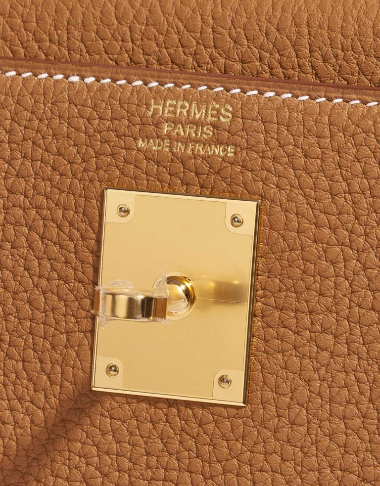 Pre-owned Hermès bag Kelly 32 Togo Gold Brown Logo | Sell your designer bag on Saclab.com