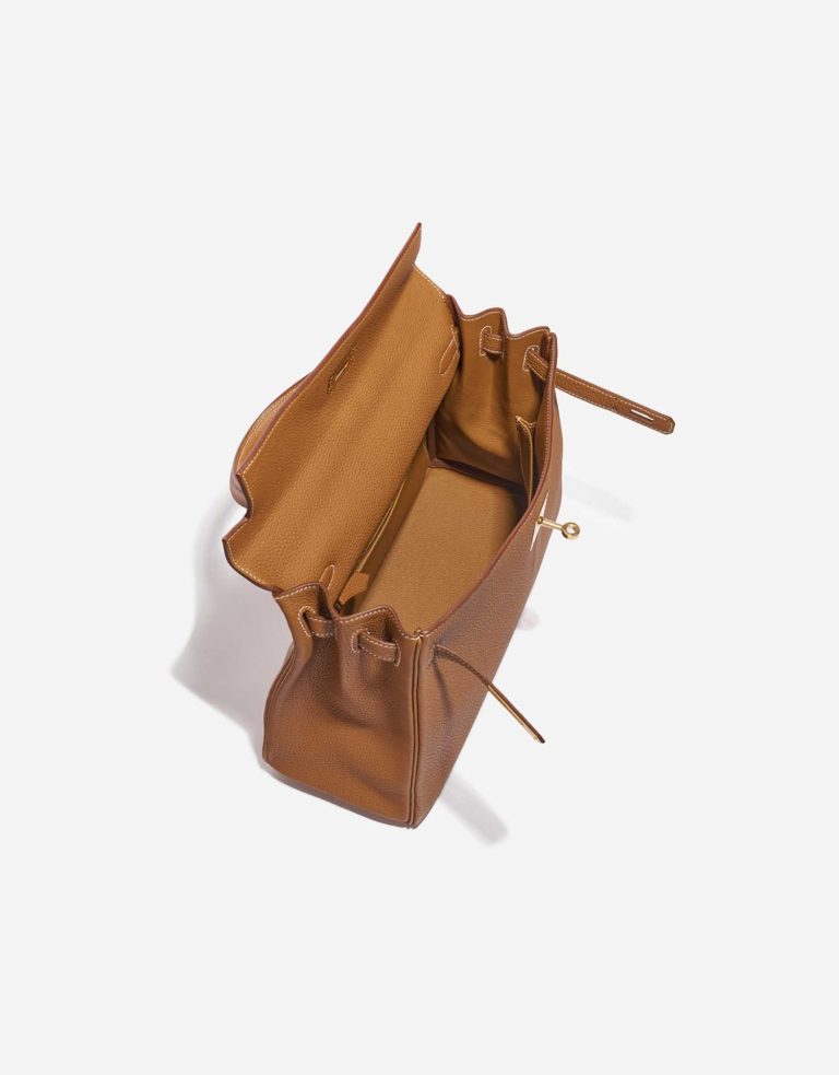 Pre-owned Hermès bag Kelly 32 Togo Gold Brown Inside | Sell your designer bag on Saclab.com