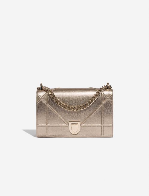 Pre-owned Dior bag Diorama Medium Calf Pale Gold Gold Front | Sell your designer bag on Saclab.com