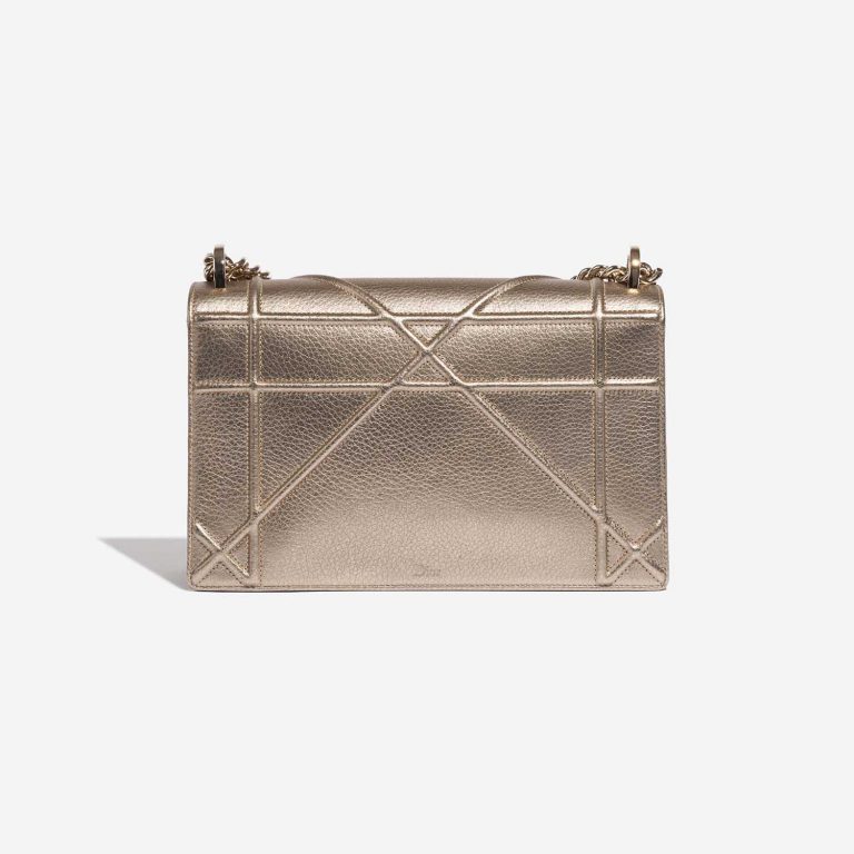 Pre-owned Dior bag Diorama Medium Calf Pale Gold Gold Back | Sell your designer bag on Saclab.com