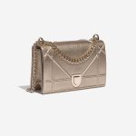 Pre-owned Dior bag Diorama Medium Calf Pale Gold Gold Side Front | Sell your designer bag on Saclab.com