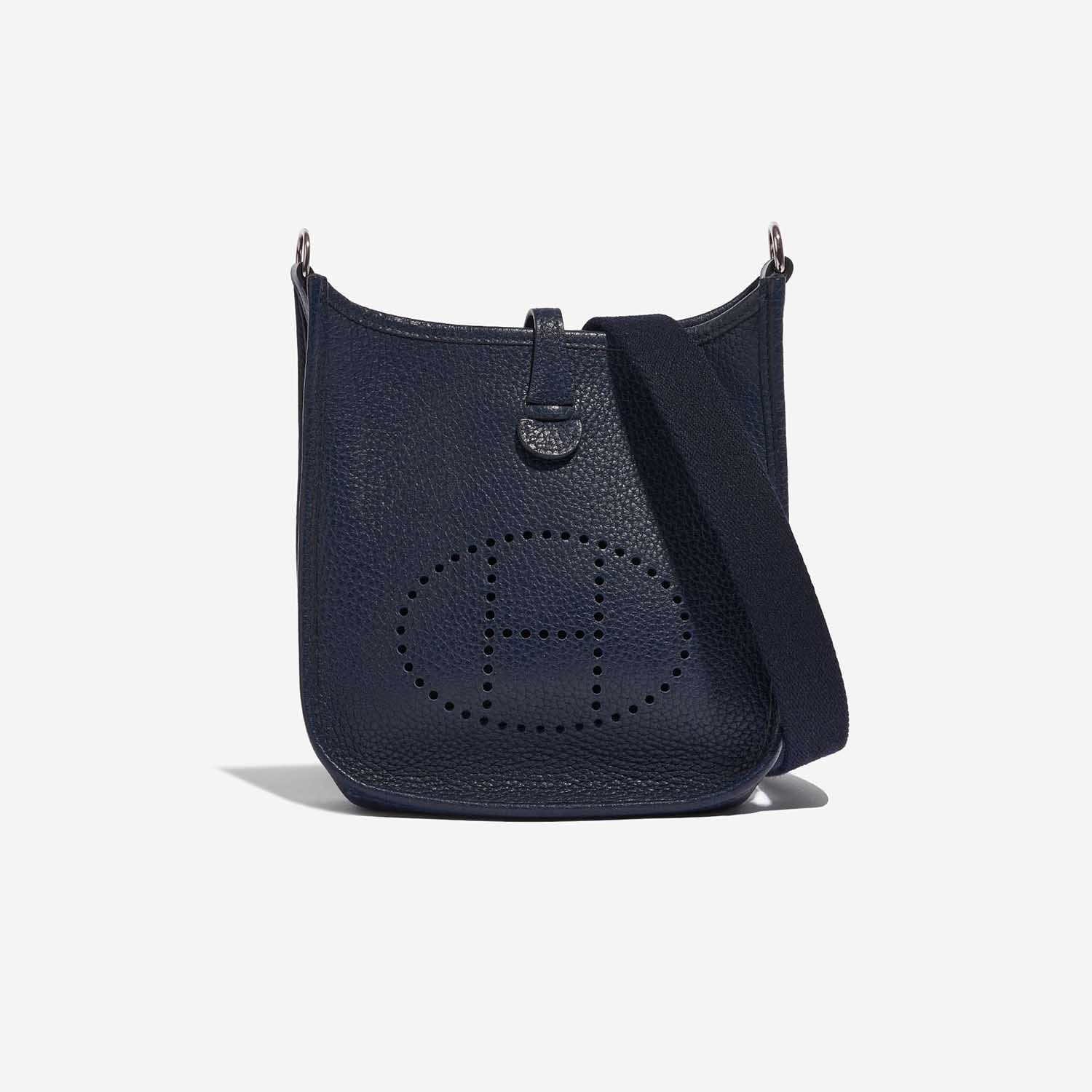 Pre-owned Hermès bag Evelyne 16 Taurillon Clemence Blue Nuit Blue Front | Sell your designer bag on Saclab.com