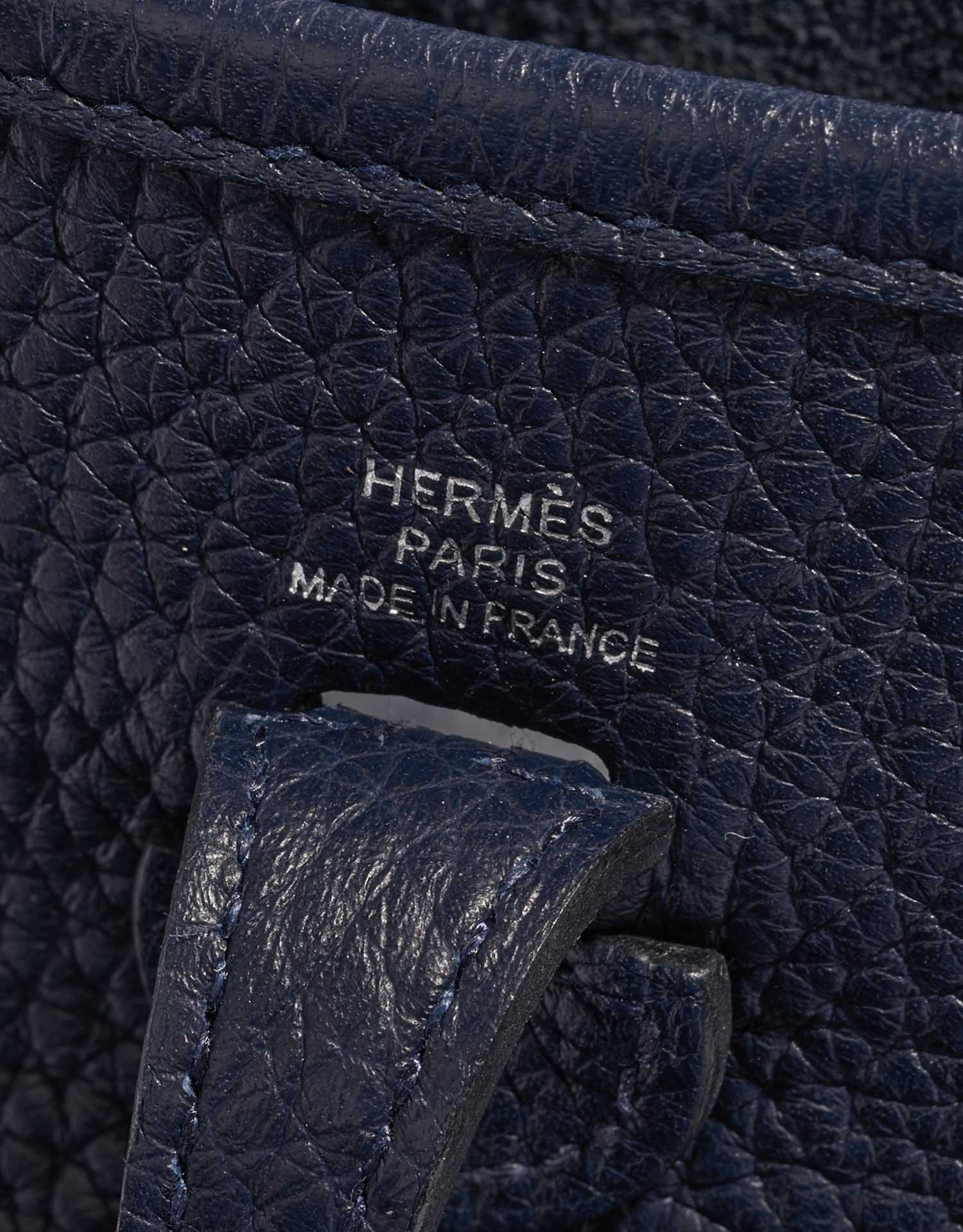 Pre-owned Hermès bag Evelyne 16 Taurillon Clemence Blue Nuit Blue Logo | Sell your designer bag on Saclab.com