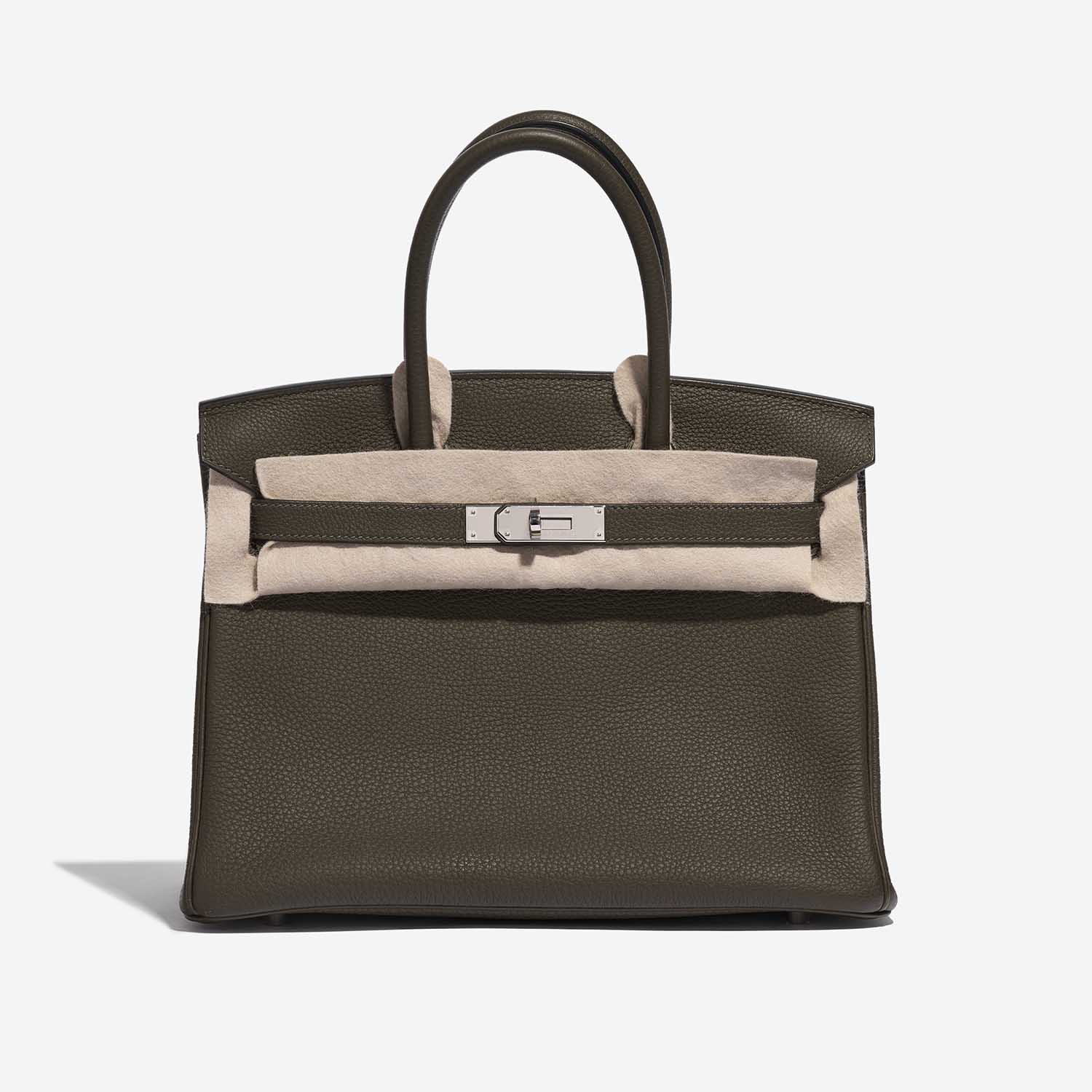 Pre-owned Hermès bag Hermes Birkin 30 Togo Vert Maquis Green Front Velt | Sell your designer bag on Saclab.com