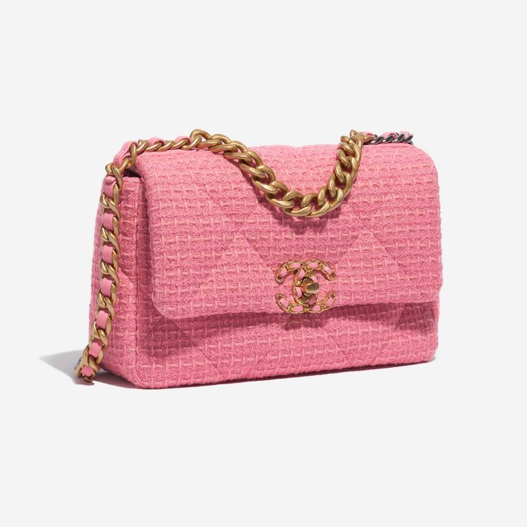 Sac Chanel d'occasion 19 à rabat Sac Tweed Light Rosé Rose Side Front | Vendez votre sac de créateur sur Saclab.com