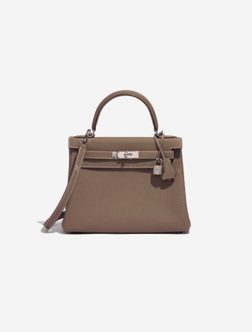 Pre-owned Hermès bag Kelly 28 Togo Etoupe Brown Front | Sell your designer bag on Saclab.com