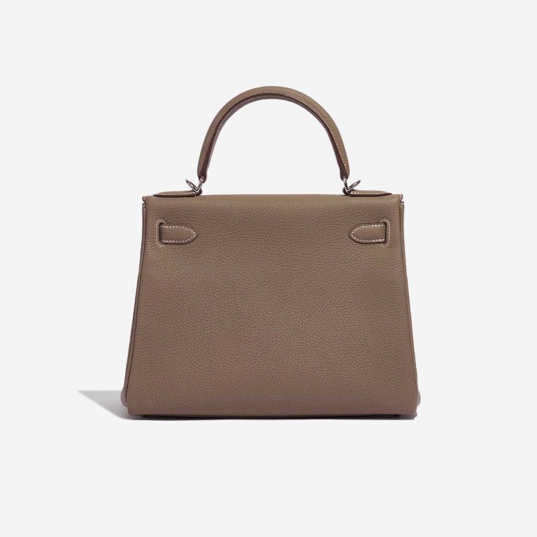 Pre-owned Hermès bag Kelly 28 Togo Etoupe Brown Back | Sell your designer bag on Saclab.com